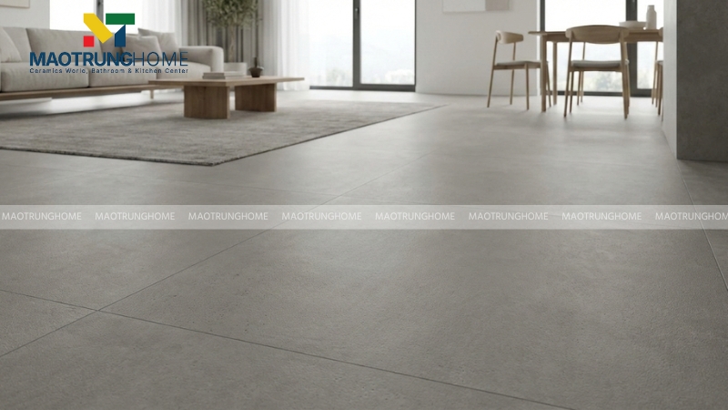 Gạch khổ lớn vân xi măng Cement look phong cách tối giản
