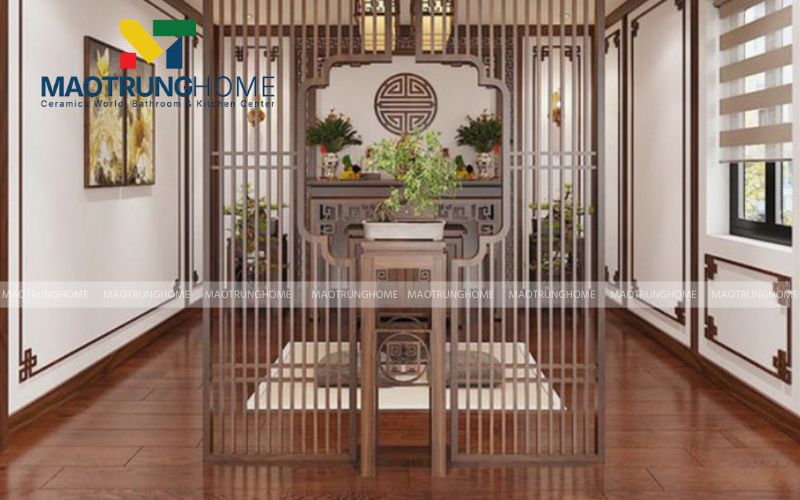 Mẫu tủ thờ hiện đại với đường nét kỷ hà thanh thoát