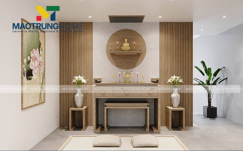 Gạch lát nền đóng vai trò như lớp nền móng vững chắc cho không gian thờ tự