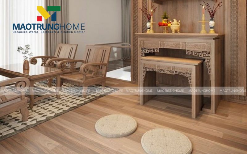 Gạch vân gỗ thanh dài mang vẻ đẹp giống hệt tấm ván sàn tự nhiên