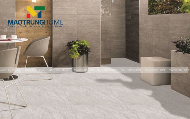 Gạch vân đá xám đảm bảo tính thẩm mỹ cao và cực kỳ dễ thi công