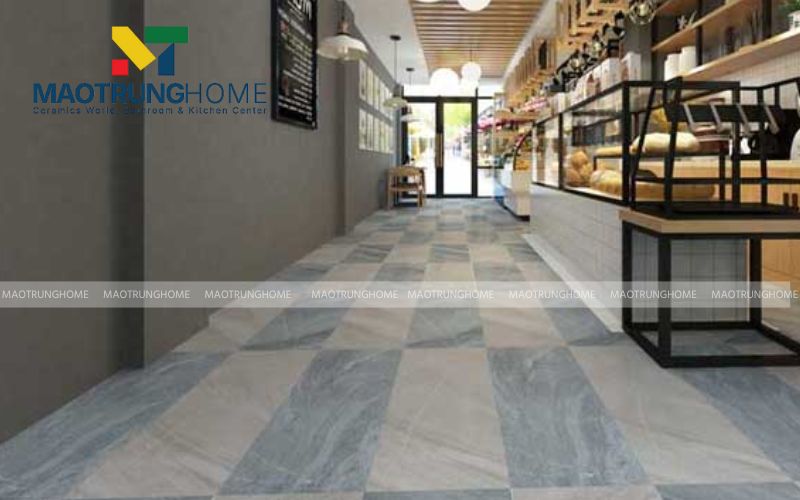 Bề mặt nhám nhẹ của gạch Cement Look đảm bảo an toàn khi di chuyển