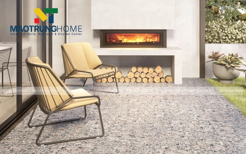 Các khe rãnh giữa viên sỏi hỗ trợ thoát nước mưa cực nhanh