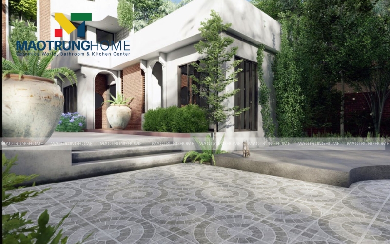 Gạch họa tiết patchwork tạo nét phá cách cho sân thượng quán cafe