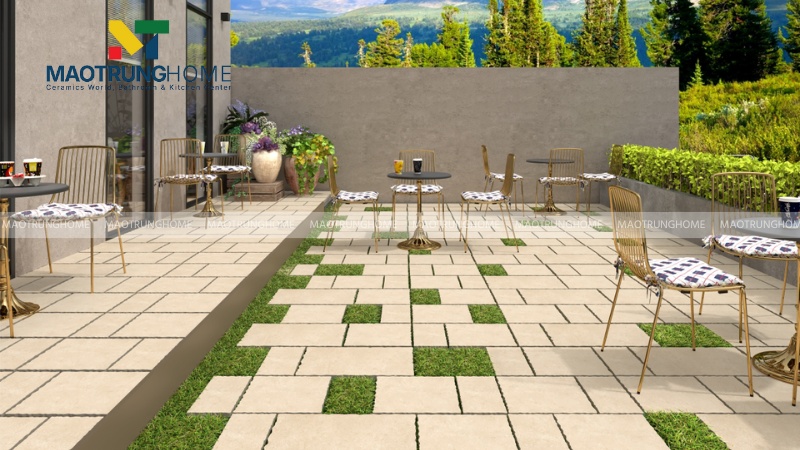 Gạch thẻ Porcelain và Granite cao cấp lát sân (Mẫu 3)