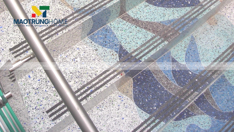 Gạch Terrazzo lát cầu thang (Mẫu 1)