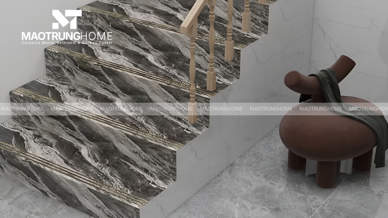 Gạch lát cầu thang vân đá Marble (Mẫu 4)
