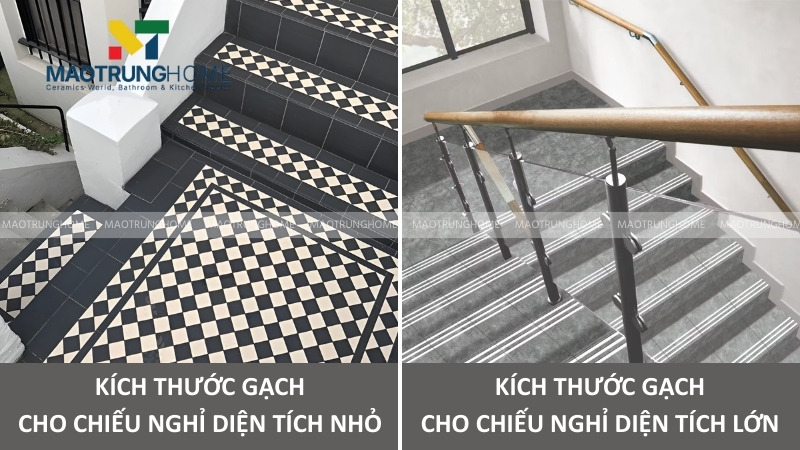 Chọn kích thước tương thích diện tích chiếu nghỉ