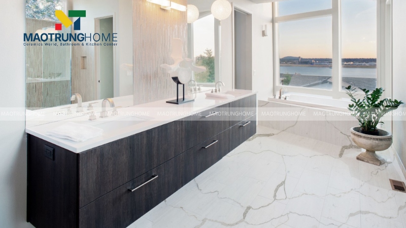 Gạch thạch anh bóng kiếng vân Marble sang trọng (Mẫu 2)