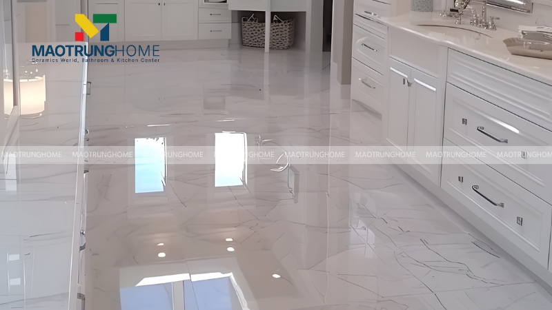 Gạch thạch anh bóng kiếng vân Marble sang trọng (Mẫu 5)