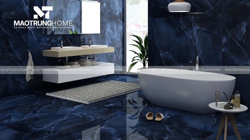 Gạch màu xanh đen bề mặt men bóng (Mẫu 2)