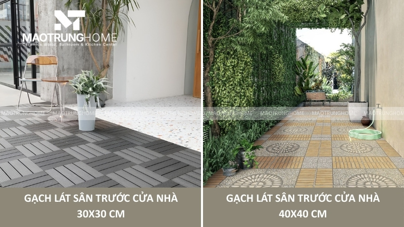 Chọn kích thước 30x30 và 40x40 cho không gian nhỏ