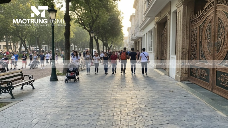 Mẫu gạch lục giác 3 sọc truyền thống (Mẫu 4)