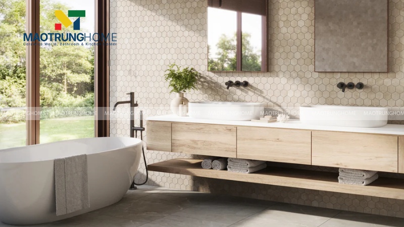 Gạch mosaic lục giác ốp nhà tắm (Mẫu 2)