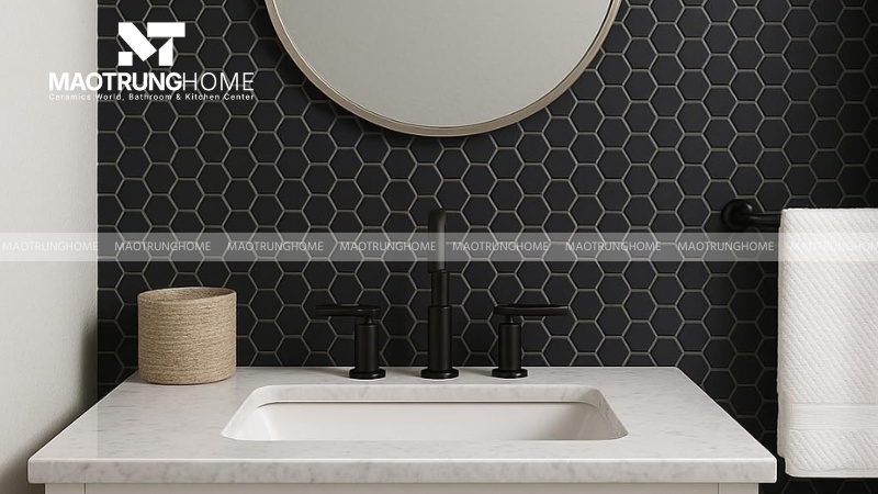 Gạch mosaic lục giác ốp nhà tắm (Mẫu 3)