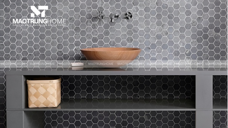 Gạch mosaic lục giác ốp nhà tắm (Mẫu 4)