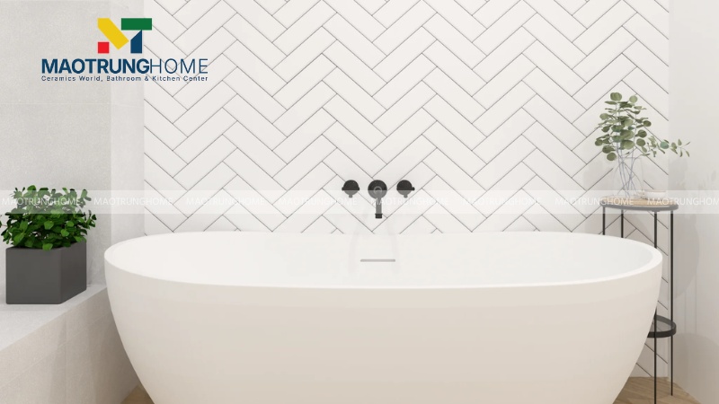 Gạch mosaic xương cá ốp nhà tắm (Mẫu 2)