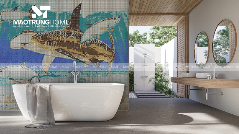 Gạch mosaic tranh nghệ thuật ốp nhà tắm (Mẫu 3)