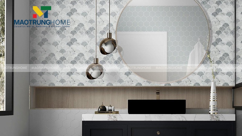 Gạch mosaic vảy cá ốp nhà tắm (Mẫu 1)