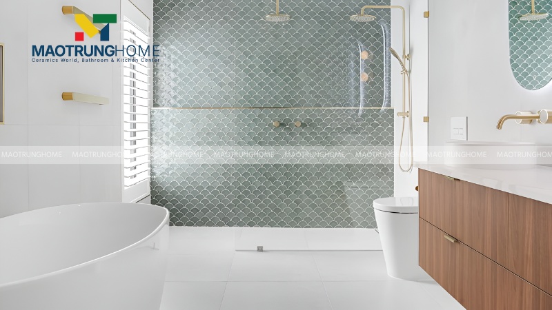 Gạch mosaic vảy cá ốp nhà tắm (Mẫu 2)