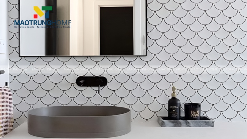 Gạch mosaic vảy cá ốp nhà tắm (Mẫu 3)