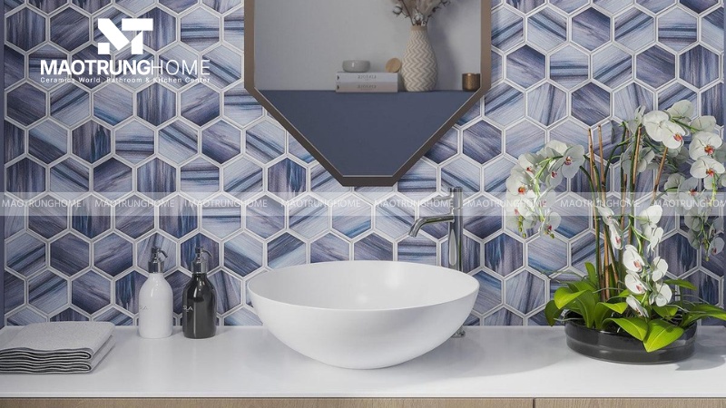 Gạch mosaic lục giác ốp nhà tắm (Mẫu 1)