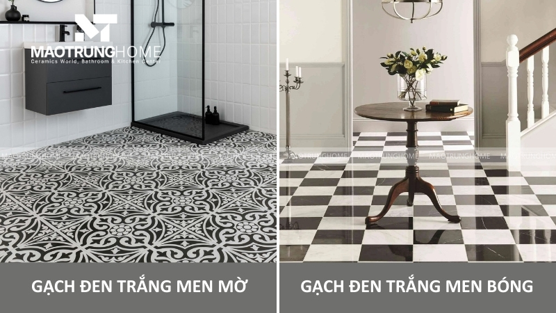 Tiêu chí lựa chọn bề mặt gạch lát nền màu đen trắng men matt và men bóng