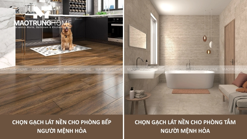 Lựa chọn gạch cho phòng bếp và nhà tắm