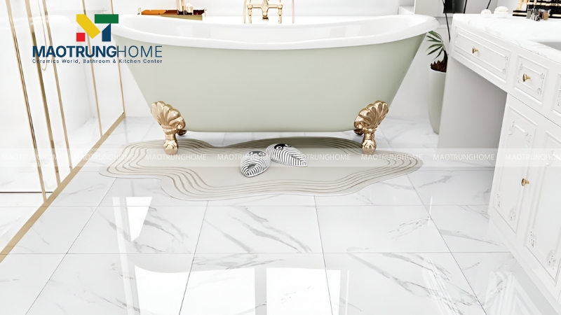 Gạch trắng vân đá marble sang trọng (Mẫu 1)