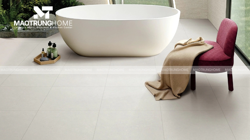 Gạch trắng đơn sắc bề mặt mờ (Mẫu 1)