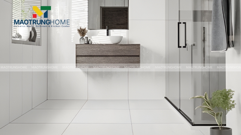 Gạch trắng đơn sắc bề mặt mờ (Mẫu 2)
