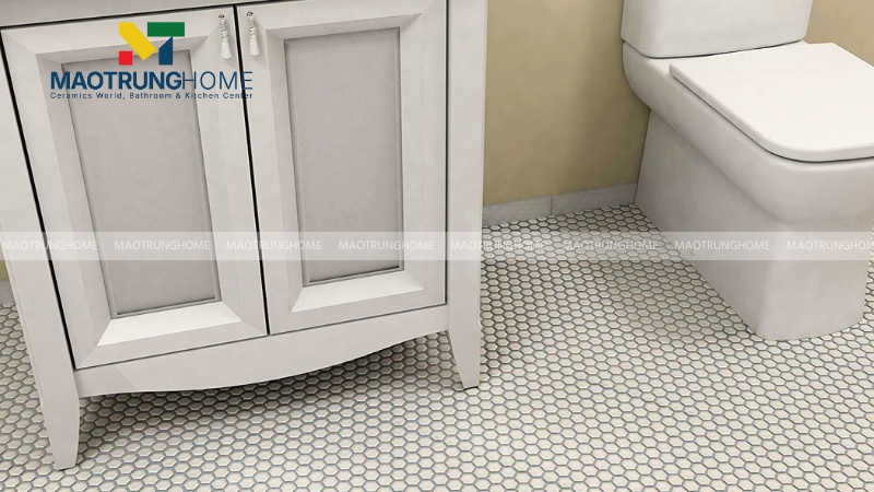 Gạch Mosaic trắng tạo điểm nhấn (Mẫu 3)