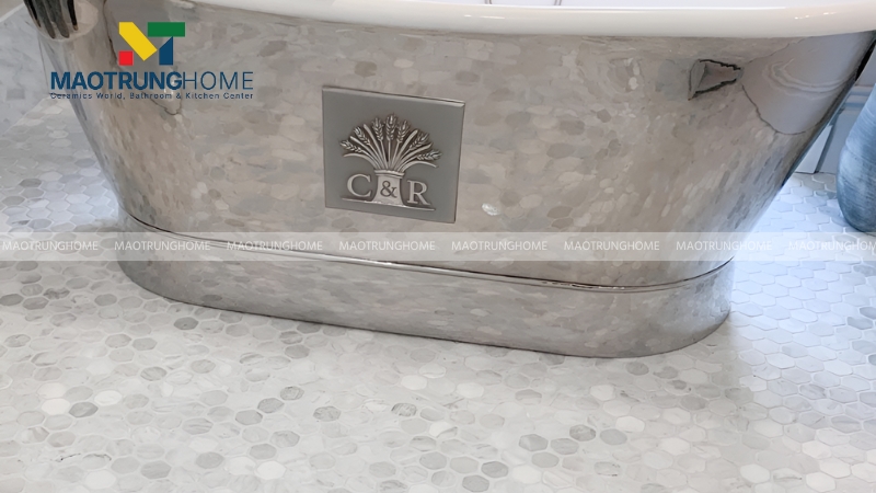 Gạch Mosaic trắng tạo điểm nhấn (Mẫu 4)