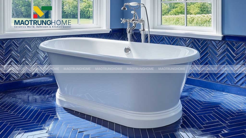 Mẫu gạch màu xanh navy và xanh coban sang trọng (Mẫu 1)