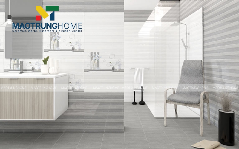 Bộ gạch Đậm Điểm Nhạt giúp tránh sự đơn điệu cho bức tường