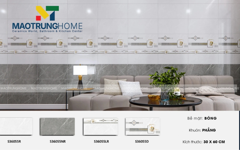 Gạch 30x60 cho khu vực phòng khách