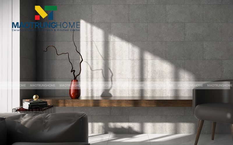 Bề mặt gạch nhám mịn tạo cảm giác thô mộc đầy tính nghệ thuật