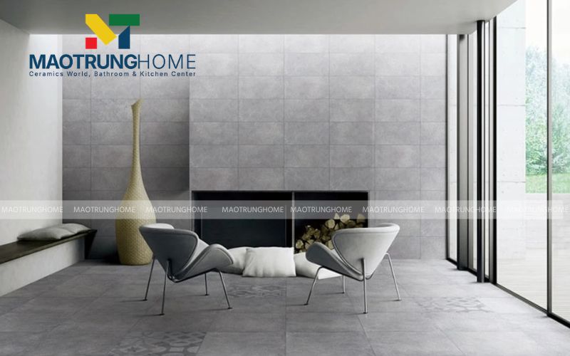 Gạch giả xi măng xám khói giúp che giấu vết bẩn và bụi bặm cực tốt