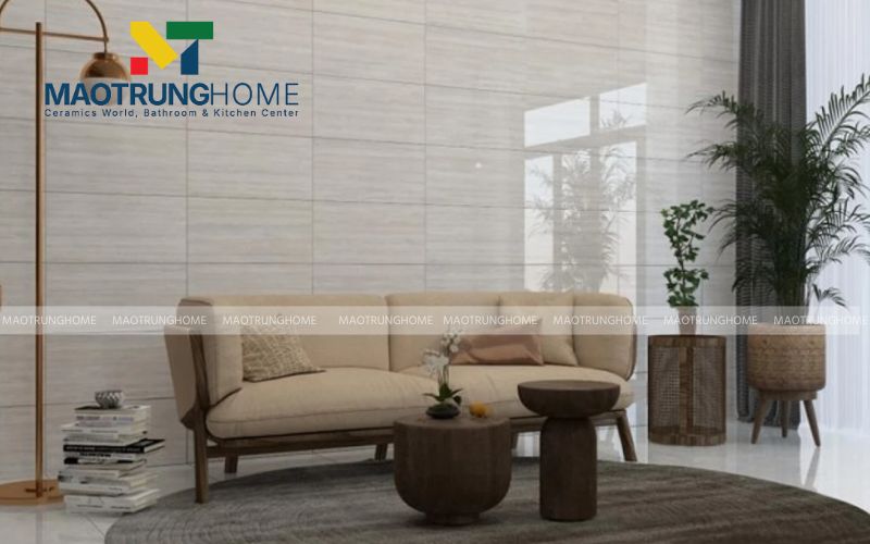 Lựa chọn gạch vân đá cẩm thạch cho diện tích phòng khách hiện đại