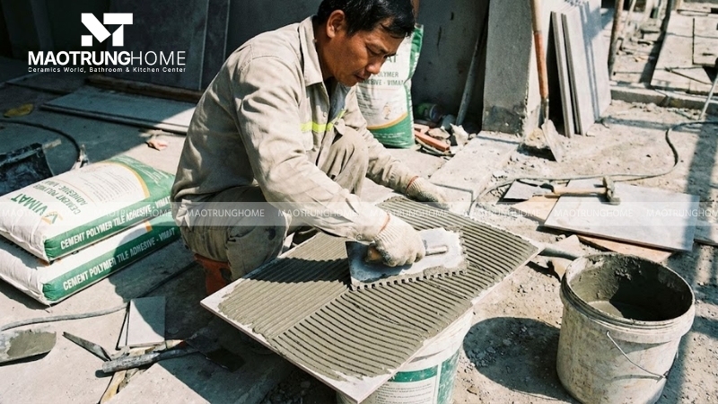 Keo chuyên dụng giúp hạn chế tình trạng rỗng dưới mặt gạch