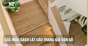 Các mẫu gạch lát cầu thang giả vân gỗ đẹp và báo giá 2026
