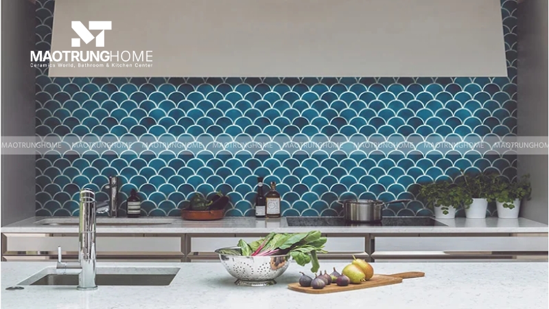 Gạch mosaic vảy cá mô phỏng hình dáng tự nhiên