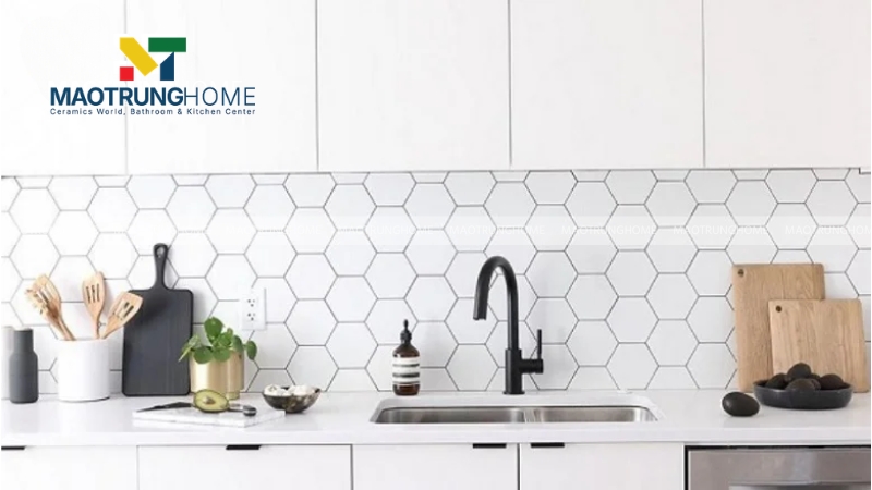 Gạch mosaic lục giác hiện đại và phá cách