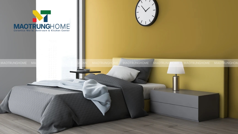 Gạch màu xám ghi tạo điểm nhấn hiện đại và tối giản