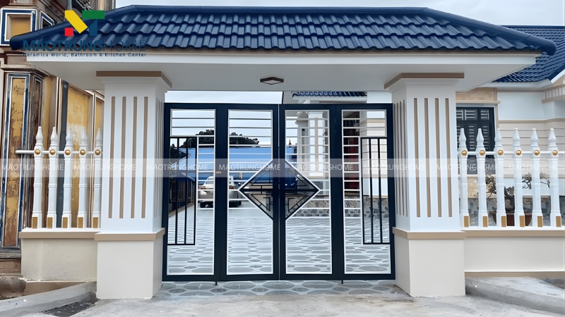 Cổng mái ngói hiện đại