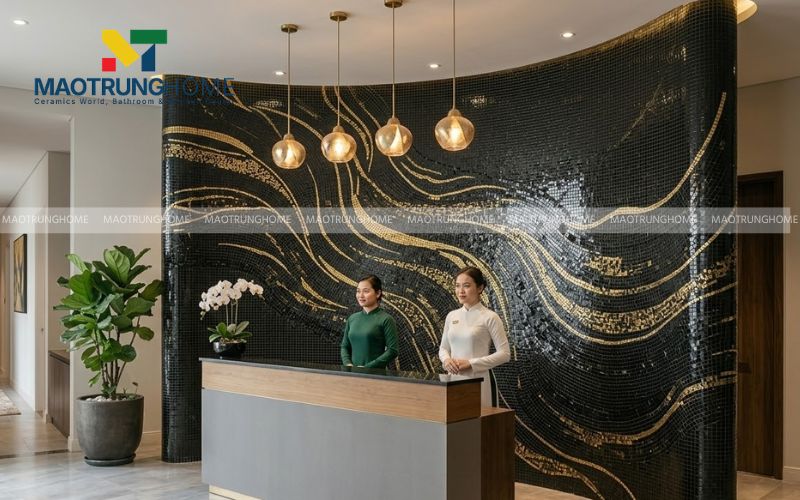 Tăng tính nghệ thuật cho không gian bằng mảng tường mosaic