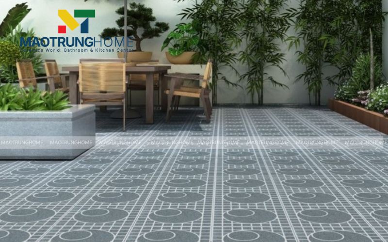 Gạch terrazzo 30×30 hạt đá mịn tông trung tính cho phong cách tối giản.