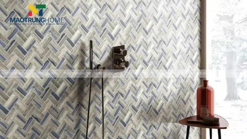Kiểu ốp xương cá nghệ thuật cho mảng tường điểm nhấn