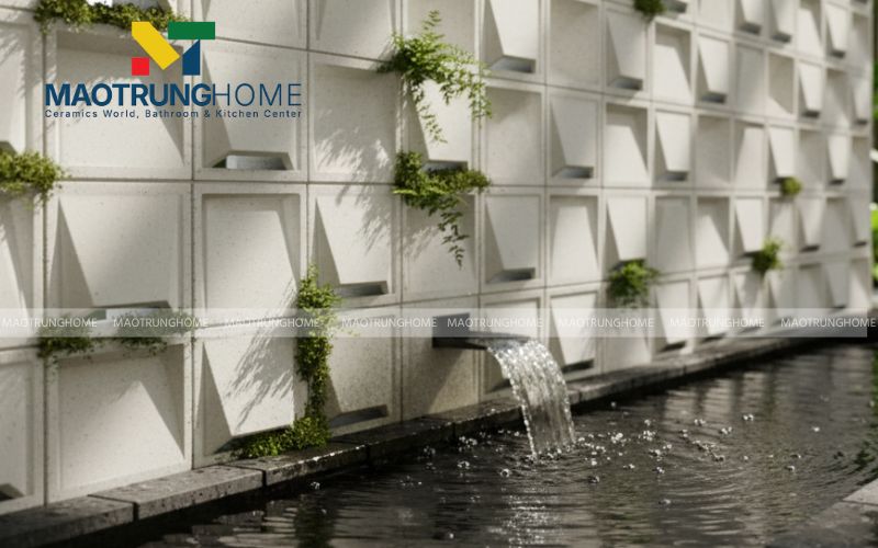 Gạch bánh ú xi măng giải pháp thông gió cho nhà phố tối giản