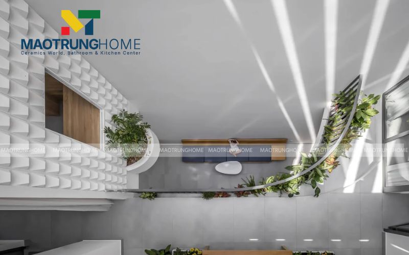 Gạch bánh ú trắng mang lại vẻ đẹp thanh lịch và tinh tế cho mặt tiền